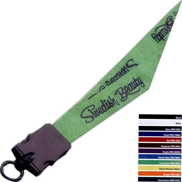 3/4" Cotton Lanyard w/ Plastic Snap-Buckle Release & O-Ring