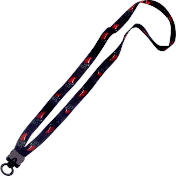 1/2" Dye-Sublimated Lanyard with Plastic Clamshell & O-Ring