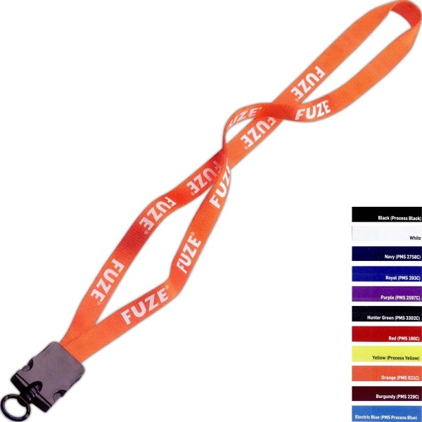 1/2" Smooth Nylon Lanyard with Snap-Buckle Release & O-Ring