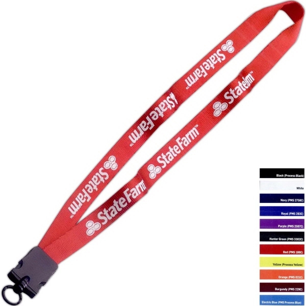 3/4" Smooth Nylon Lanyard with Snap-Buckle Release & O-Ring