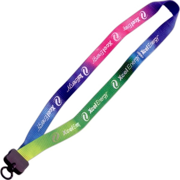 3/4" Tie Dye Lanyard with Plastic Clamshell & O-Ring