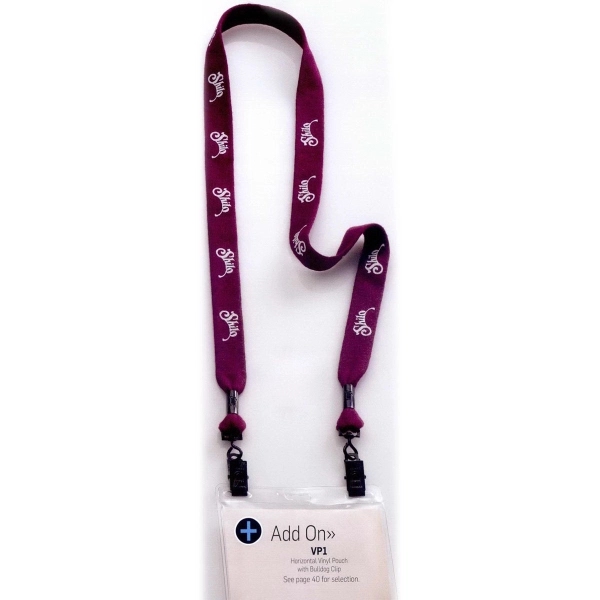 3/4" Polyester Double Ended Bulldog Clip Lanyard