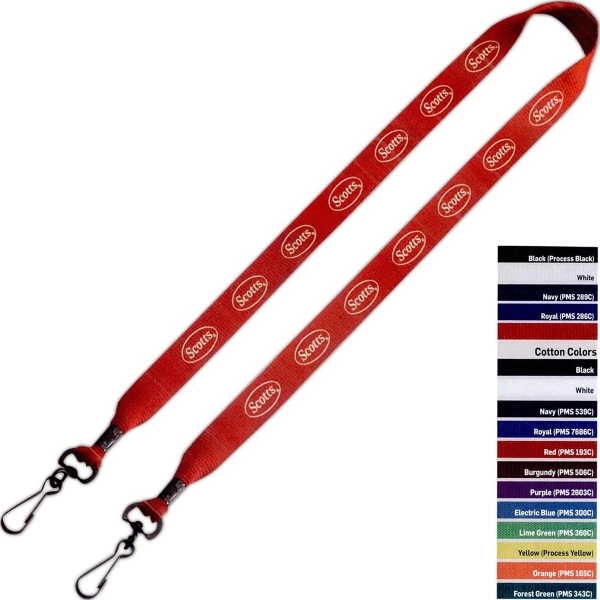 3/4" Polyester Double Ended Swivel Snap Hook Lanyard