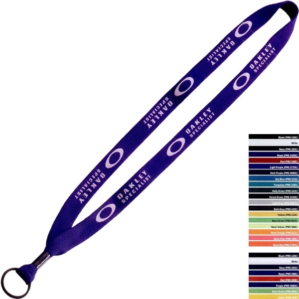 5/8" Polyester Lanyard with Metal Crimp and Rubber O-Ring