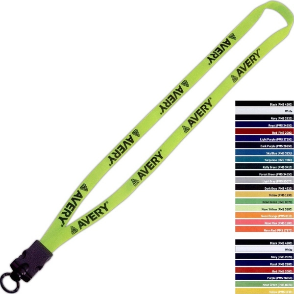 5/8" Polyester Lanyard w/ Snap-Buckle Release & O-Ring