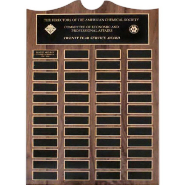 Roster Series Walnut Plaque with 24 Individual Plates