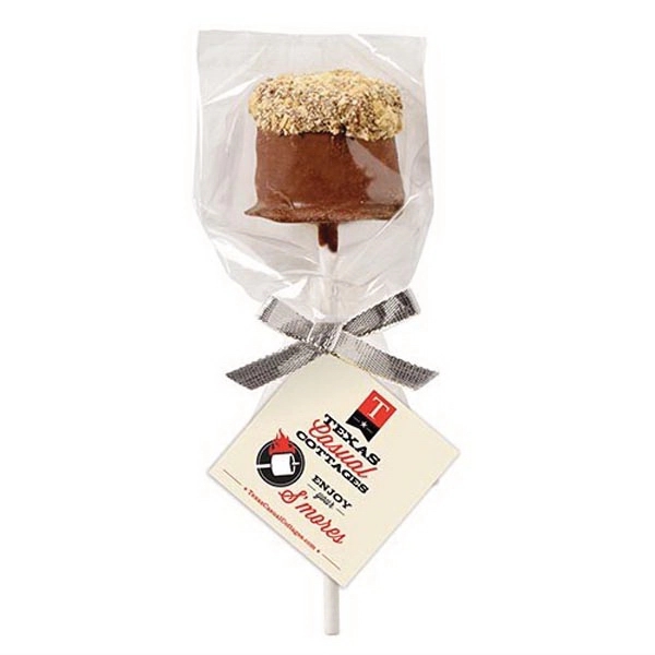 Chocolate covered marshmallow pop with graham cracker