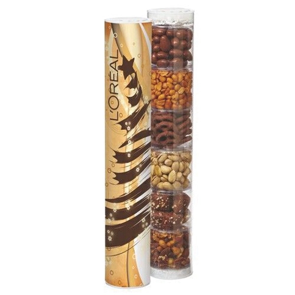 Savory Sampler Tube with Toffee, Pretzels and Nuts