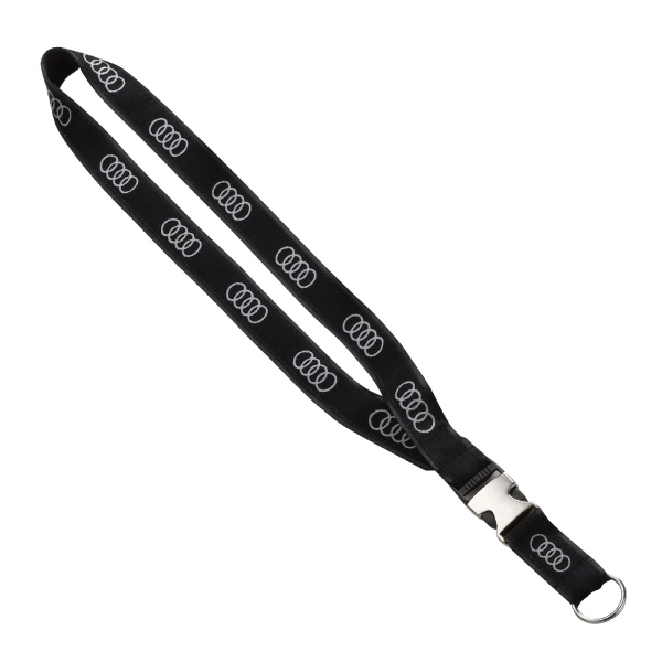 3/4" Imported Poly-Woven Lanyard with Plastic-Metal Buckle
