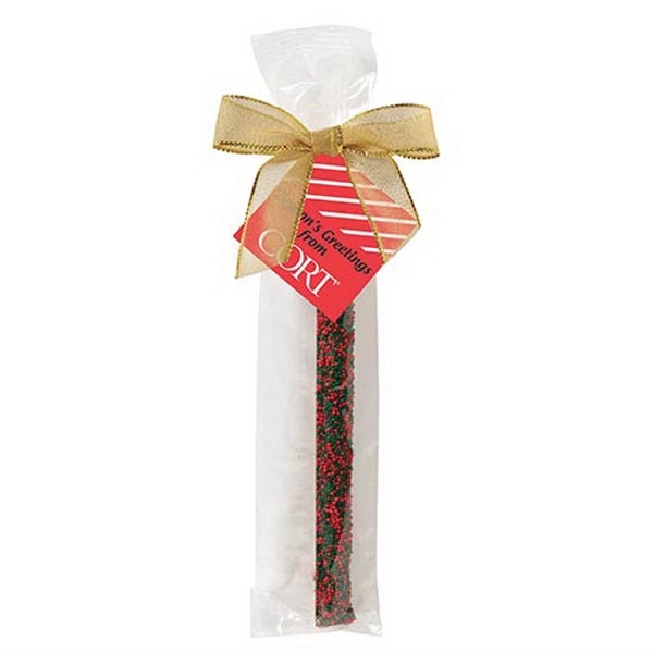Chocolate Covered Pretzel Rod with Sprinkles