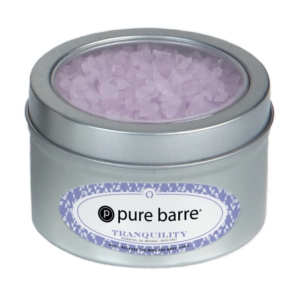 Essential Oil Infused Bath Salts In Small Window Tin