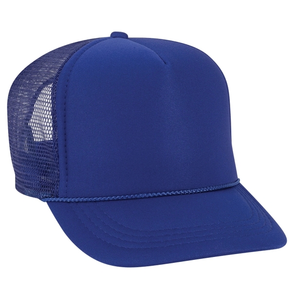 Polyester Foam Front 5 Panel High Crown Trucker Hat (Youth)