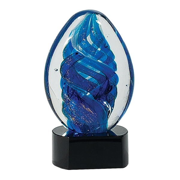 Blue Eclipse Art Glass 6"