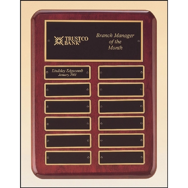 Rosewood Piano Finish Perpetual Plaque 12x15 24 Plates
