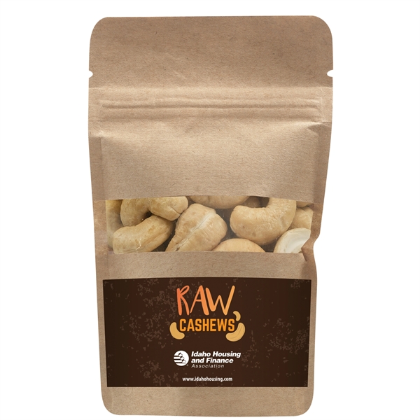 Resealable Kraft Window Pouch With Raw Cashews