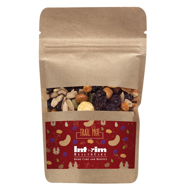 Resealable Kraft Window Pouch With Trail Mix