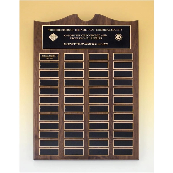 Roster Series Walnut Plaque with 12 Individual Plates