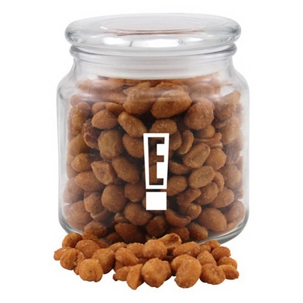 Honey Roasted Peanuts in a Glass Jar with Lid