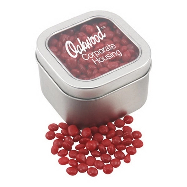 Large Tin with Window Lid and Red Hots