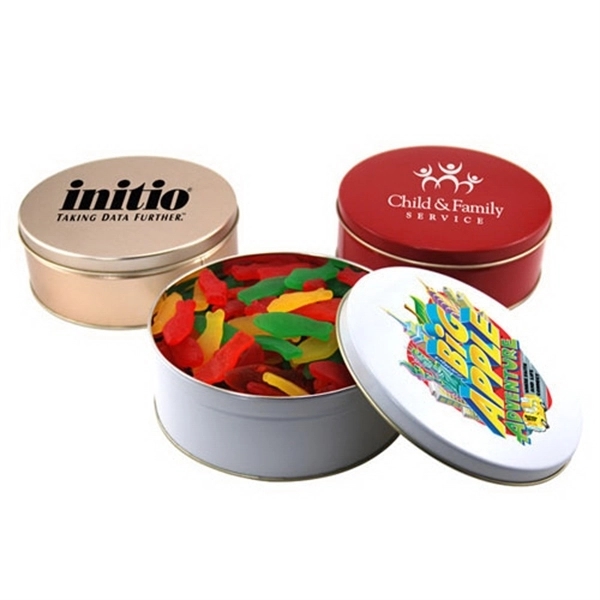 Swedish Fish in a Round Tin with Lid-7.25" D
