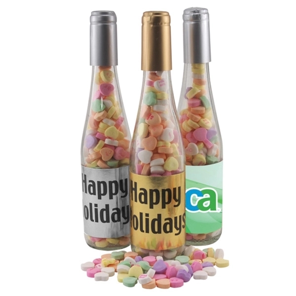 11" Champagne Bottle with Conversation Hearts Candy