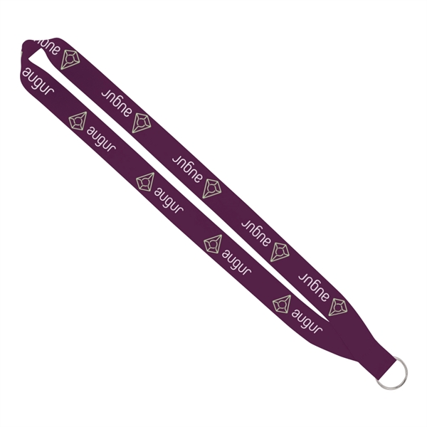 Import Rush 1" Dye-Sublimated Lanyard with Sewn Silver Ring