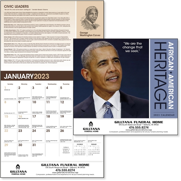 African-American Heritage Barack Obama 2023  Calendar