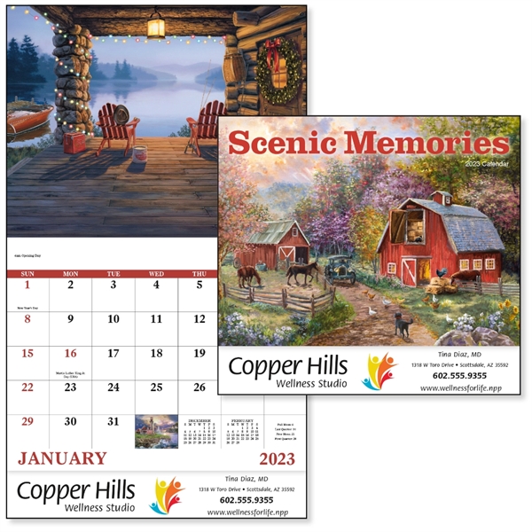 Stapled Scenic Memories 2023 Appointment Calendar