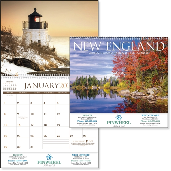 New England 2023 Calendar