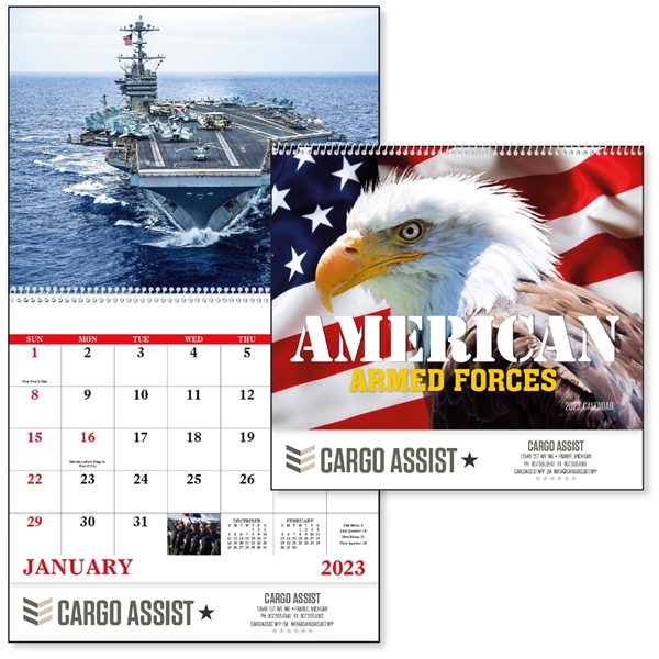 Spiral American Armed Forces 2023 Calendar