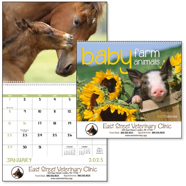 Spiral Baby Farm Animals Lifestyle 2023 Appointment Calendar