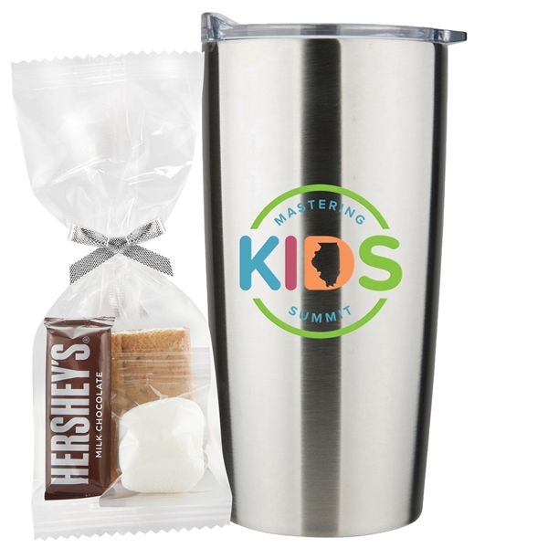 20 oz stainless steel straight tumbler with S'mores Kit