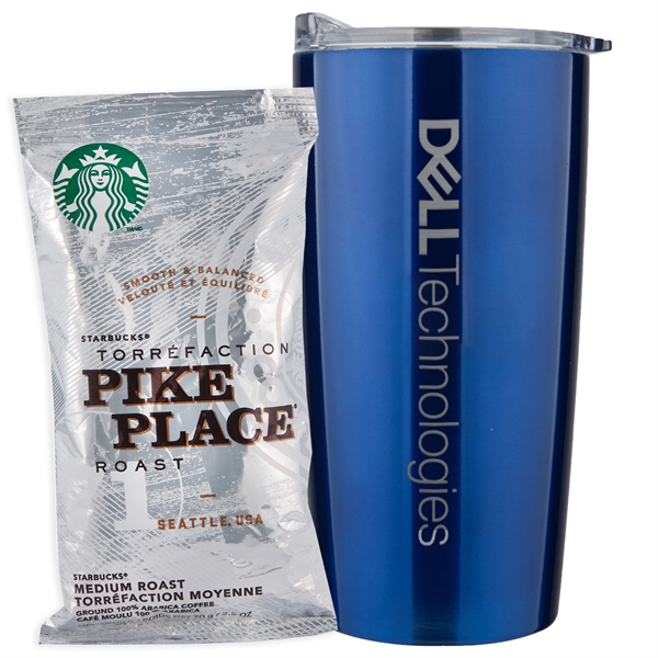 20 oz stainless steel straight tumbler with Starbucks Coffee