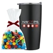 20 oz stainless steel straight tumbler with Chocolate