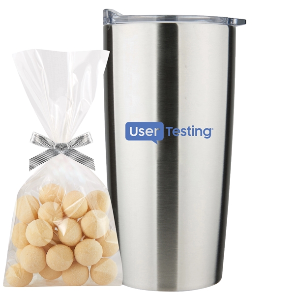 20 oz stainless steel straight tumbler with Cookies