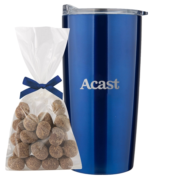20 oz stainless steel straight tumbler with S'mores Bites