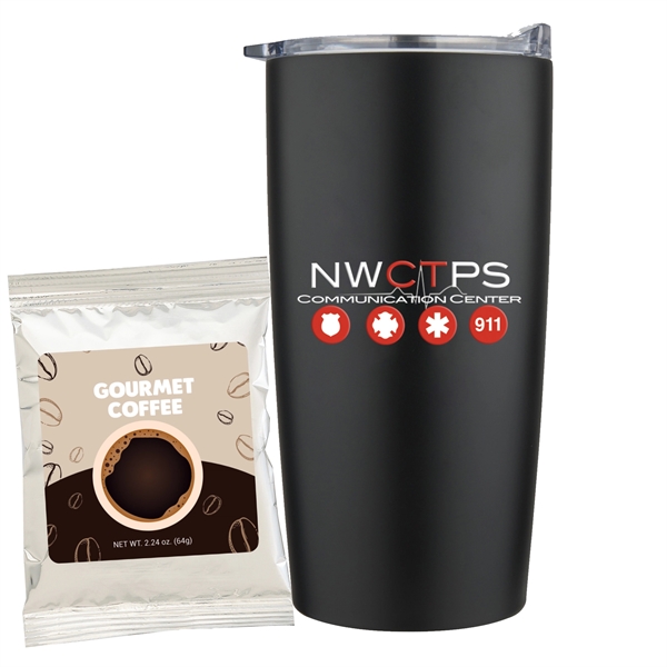 20 oz Stainless Steel Straight Tumbler With Coffee Packet
