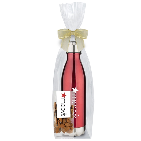 17 oz. Water Bottle With Raw Almonds (2 oz Bag) Bar Gift Set