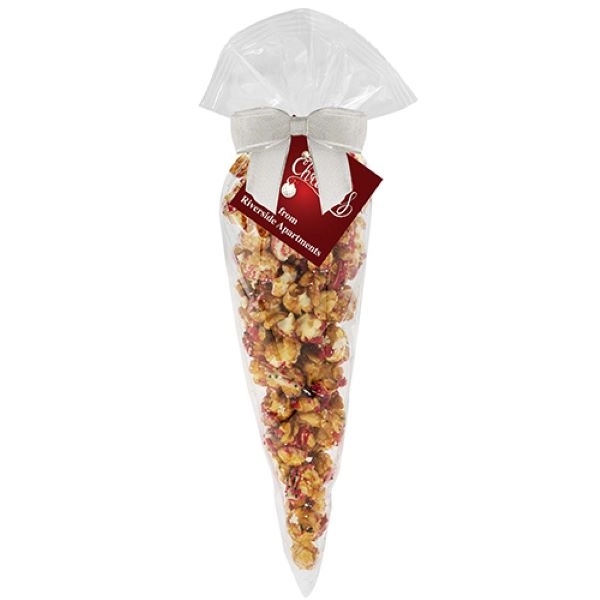 Large Gourmet Popcorn Cone Bag - Christmas Crunch Flavor