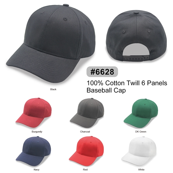 6 Panels Snapback 100% Cotton Twill Constructed Baseball Cap