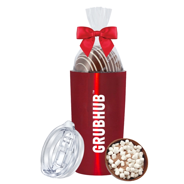 20 oz stainless steel straight tumbler with Hot Chocolate