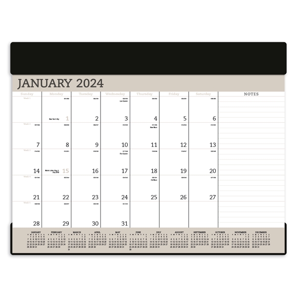 Vinyl 2024 Desk Calendar Pad