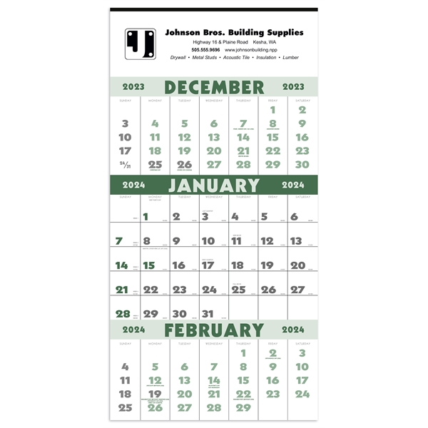 3-Month Planner 2024 Calendar - 12-Sheet