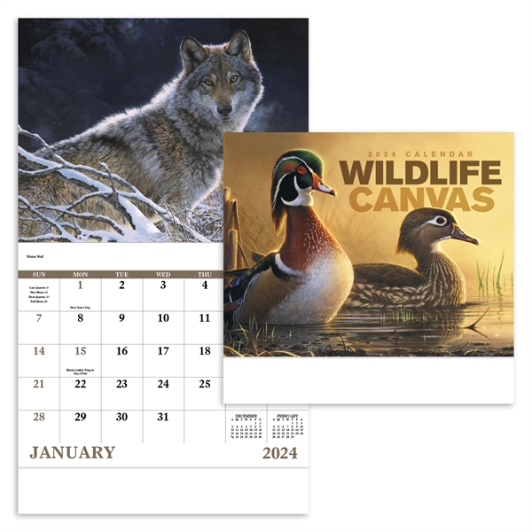 Stapled Wildlife Canvas 2024 Appointment Calendar