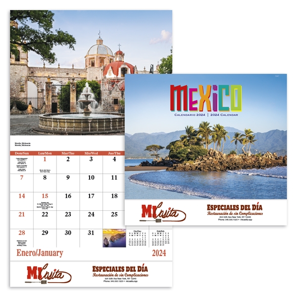 Stapled Mexico Scenic 2024 Appointment Calendar