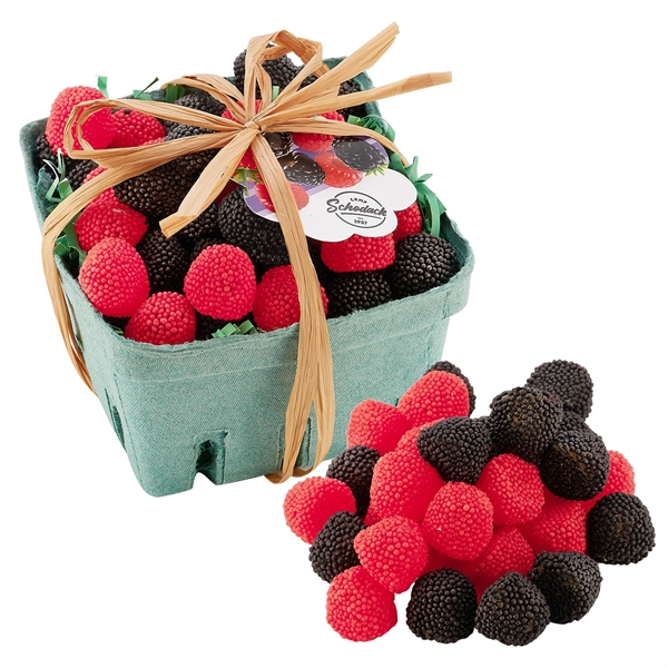 Candy Filled Produce Basket W/ Gummy Red & Black Raspberries
