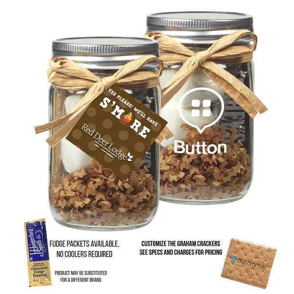 S'mores Kit in Mason Jar with Fudge Packets