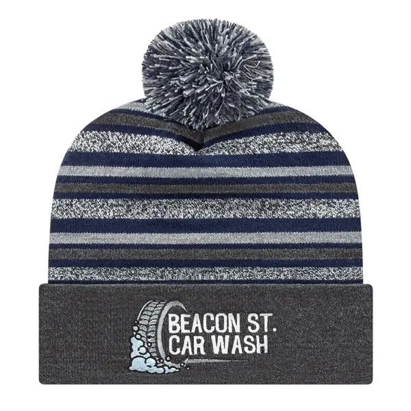 In Stock Striped Knit Cap with Cuff