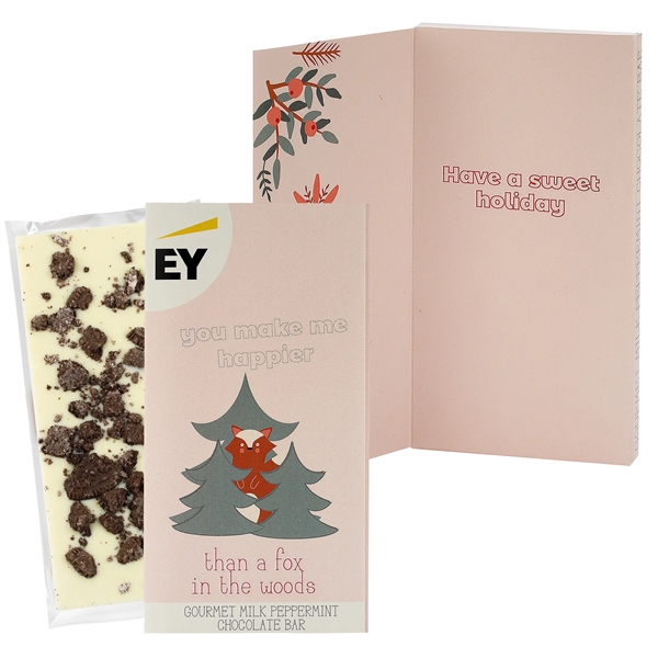 3.5 Oz Belgian Chocolate Greeting Card Box - Milk & Cookies