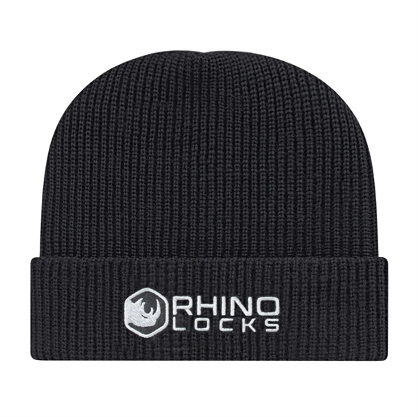 In Stock Ribbed Knit Cap with Cuff